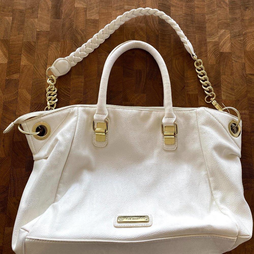 STEVE MADDEN WHITE & GOLD HANDBAG
